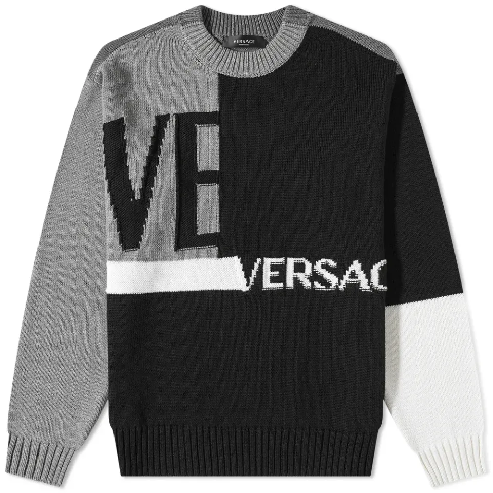 Patchwork Logo Crew Knit