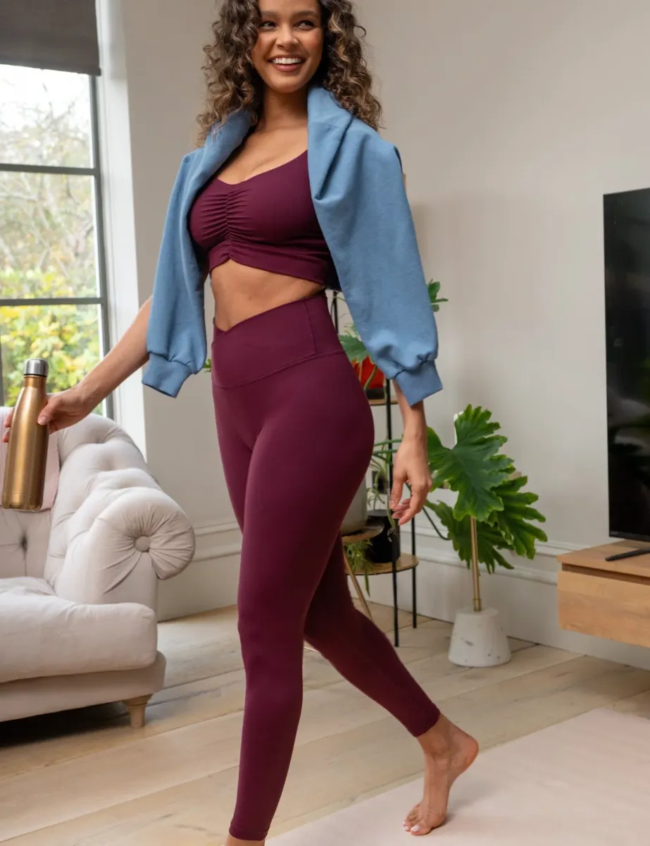 The Buttery Soft High Waist Leggings Burgundy