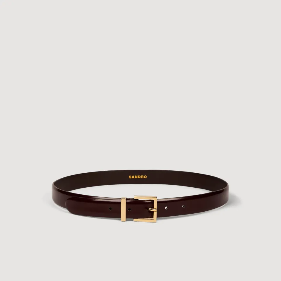 Smooth leather belt metal buckle
