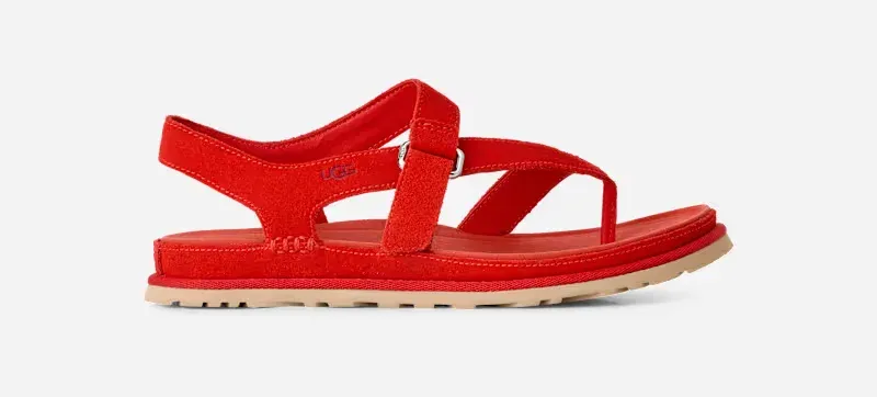 GoldenGaze Toe Post Sandal, Suede/Polyester/Leather