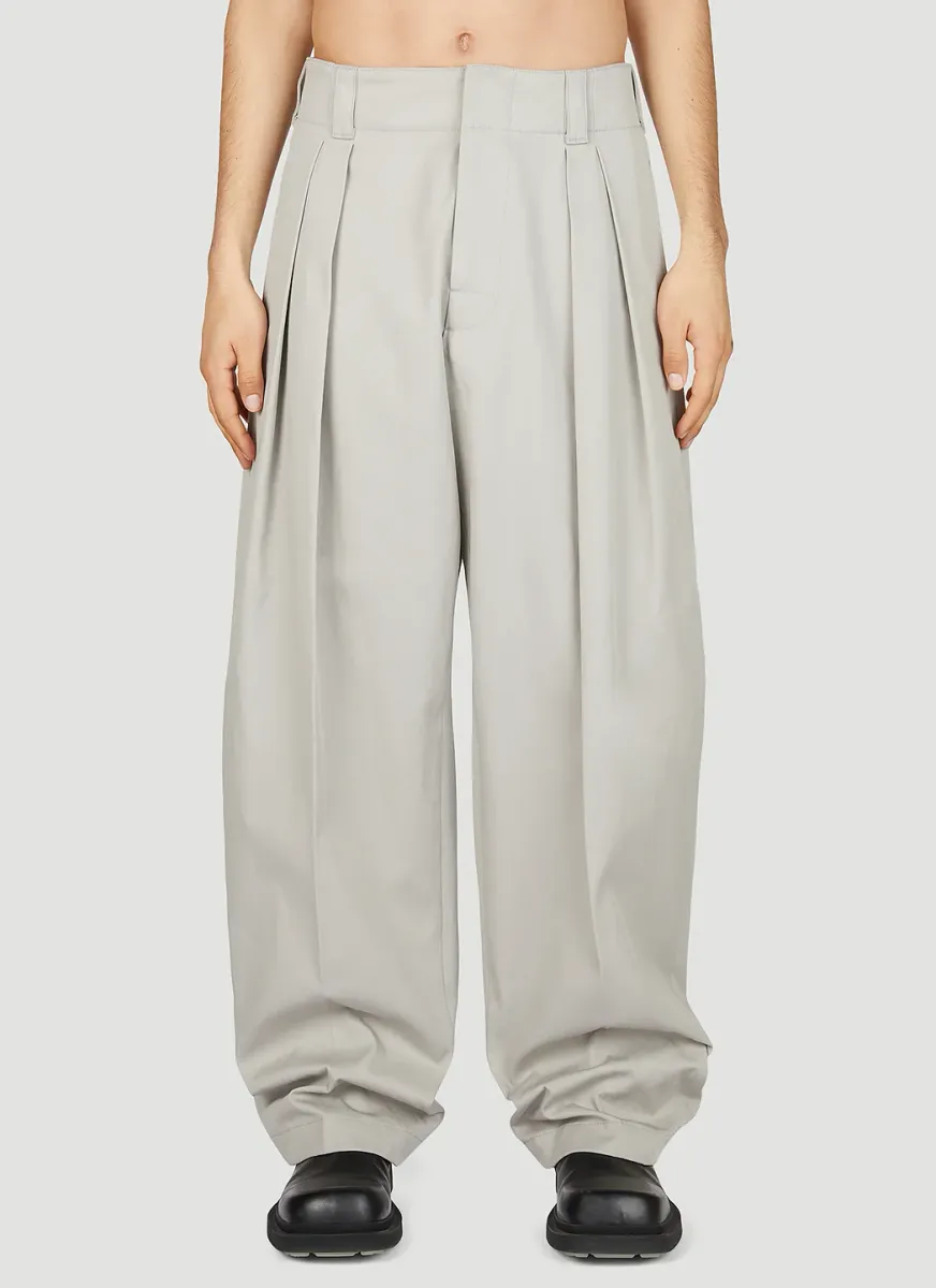 Twill Pleated Pants