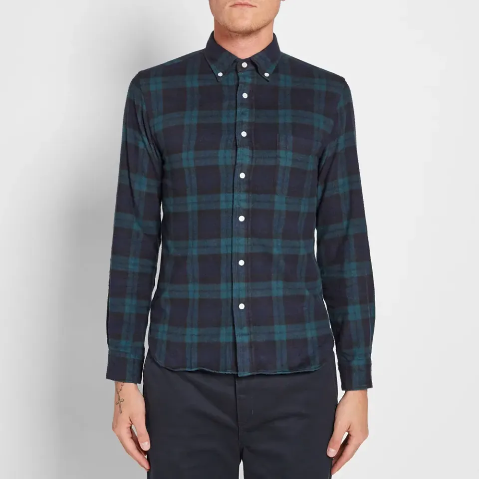 Button Down Shaggy Tartan Shirt
