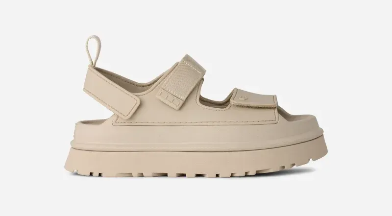 GoldenGlow Sandal for Women, Polyurethane/Polyester