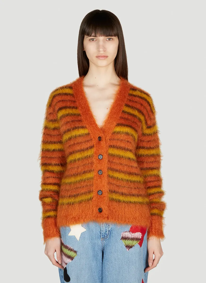 Fuzzy Stripe Cardigan