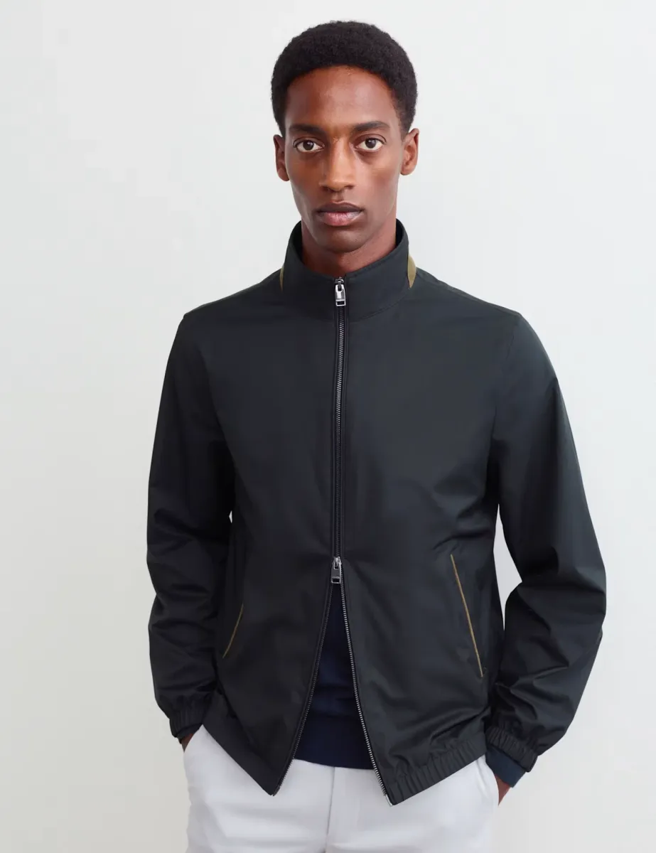 Nylon Bomber Jacket Dark Navy