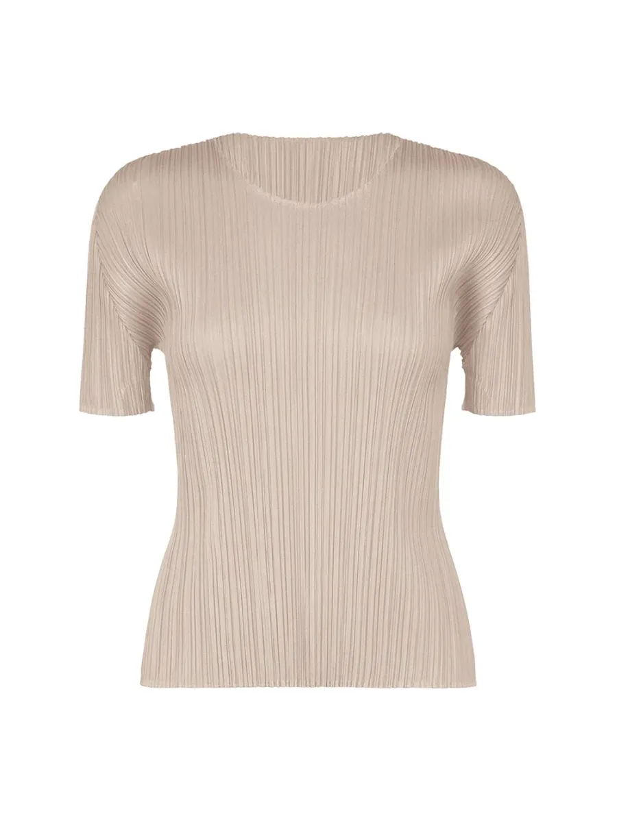 Pleats Please New Colorful Basics Top Greige