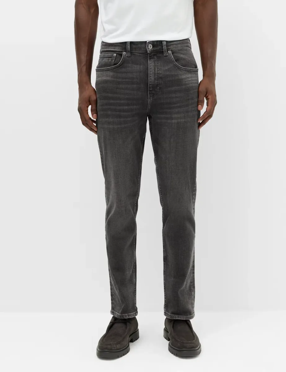 Authentic Tapered Fit Stretch Jeans Black Mix