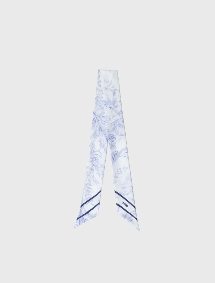 Floral print silk scarf
