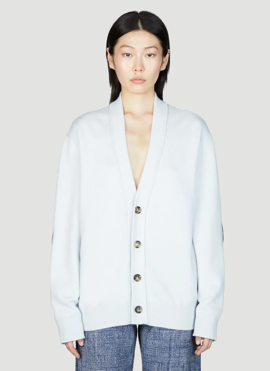 Leather Elbows Cashmere Cardigan