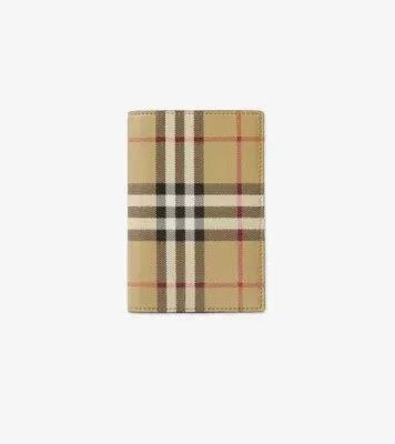 Check Passport Holder in Archive beige