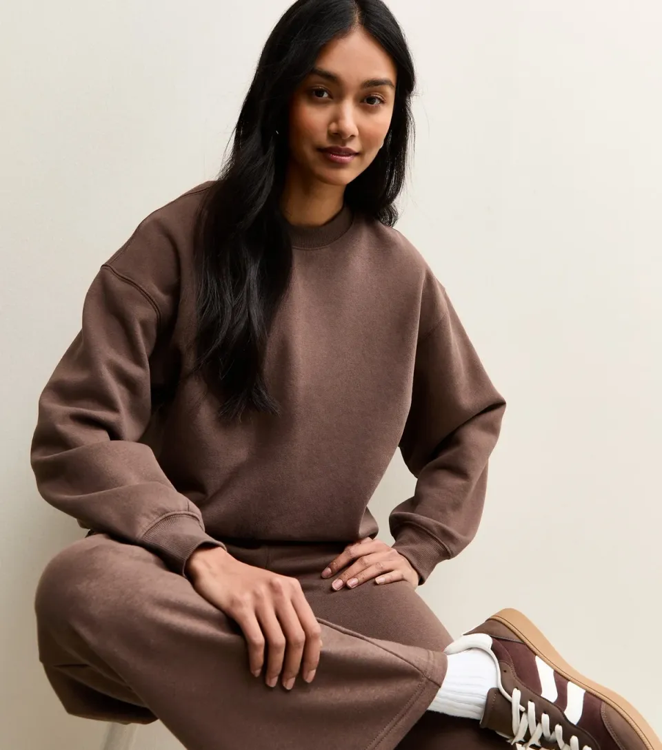Women's Brown Crew Neck Sweatshirt