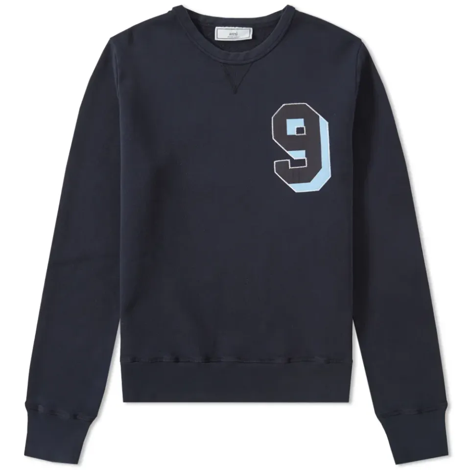 AMI 9 Logo Crew Sweat