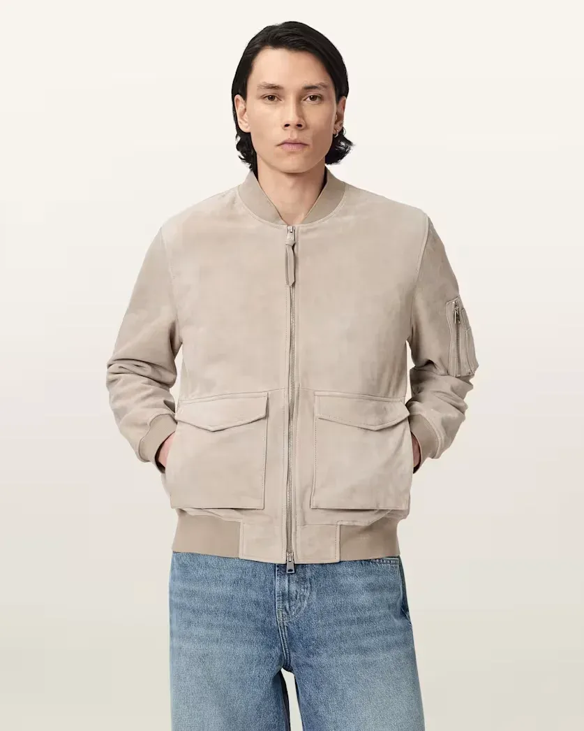 Rokko Relaxed Suede Bomber Jacket