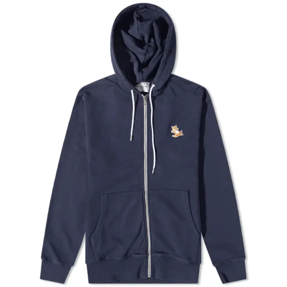Maison Kitsuné Chillax Fox Patch Zipped Hoodie