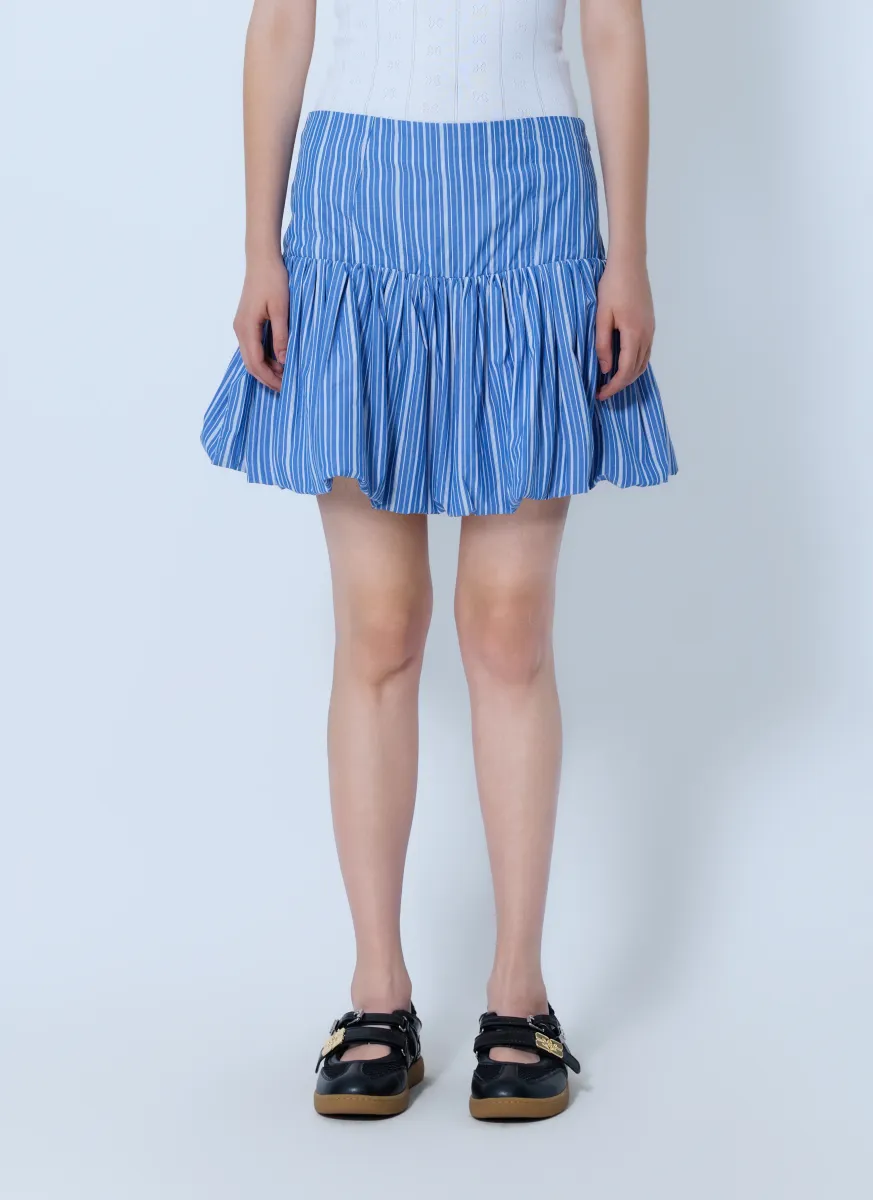 Stripe Cotton Mini Skirt