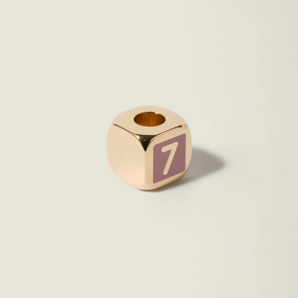 Enameled metal dice charm