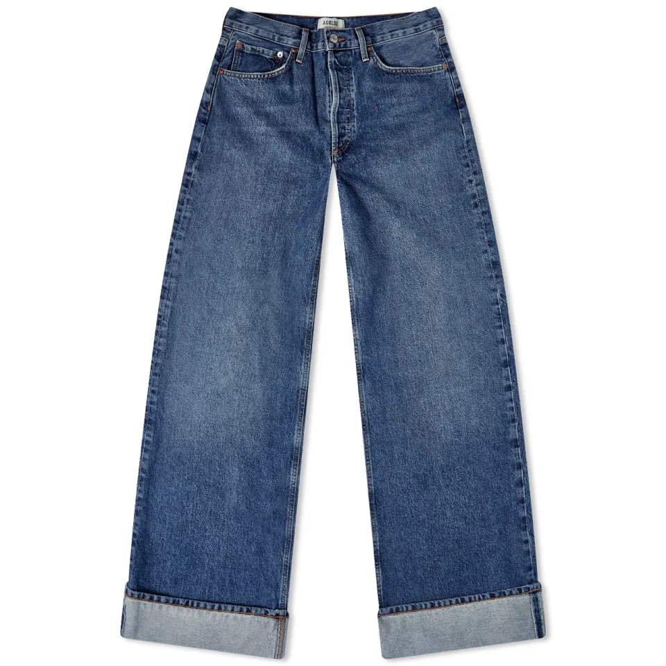 Dame Wide Leg Turn Up Jeans