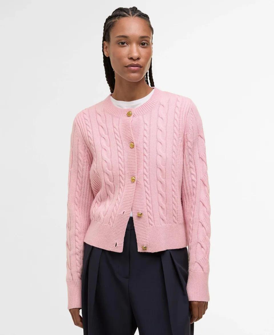 Elina Wool-Cashmere Cable-Knit Cardigan