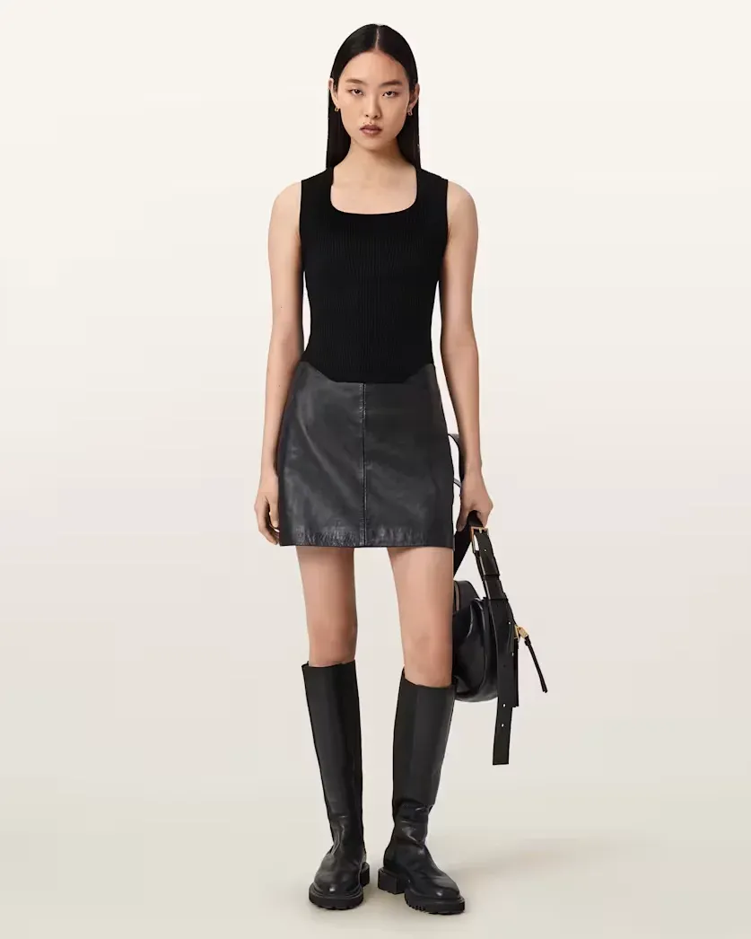 Renai Leather Mini Skirt