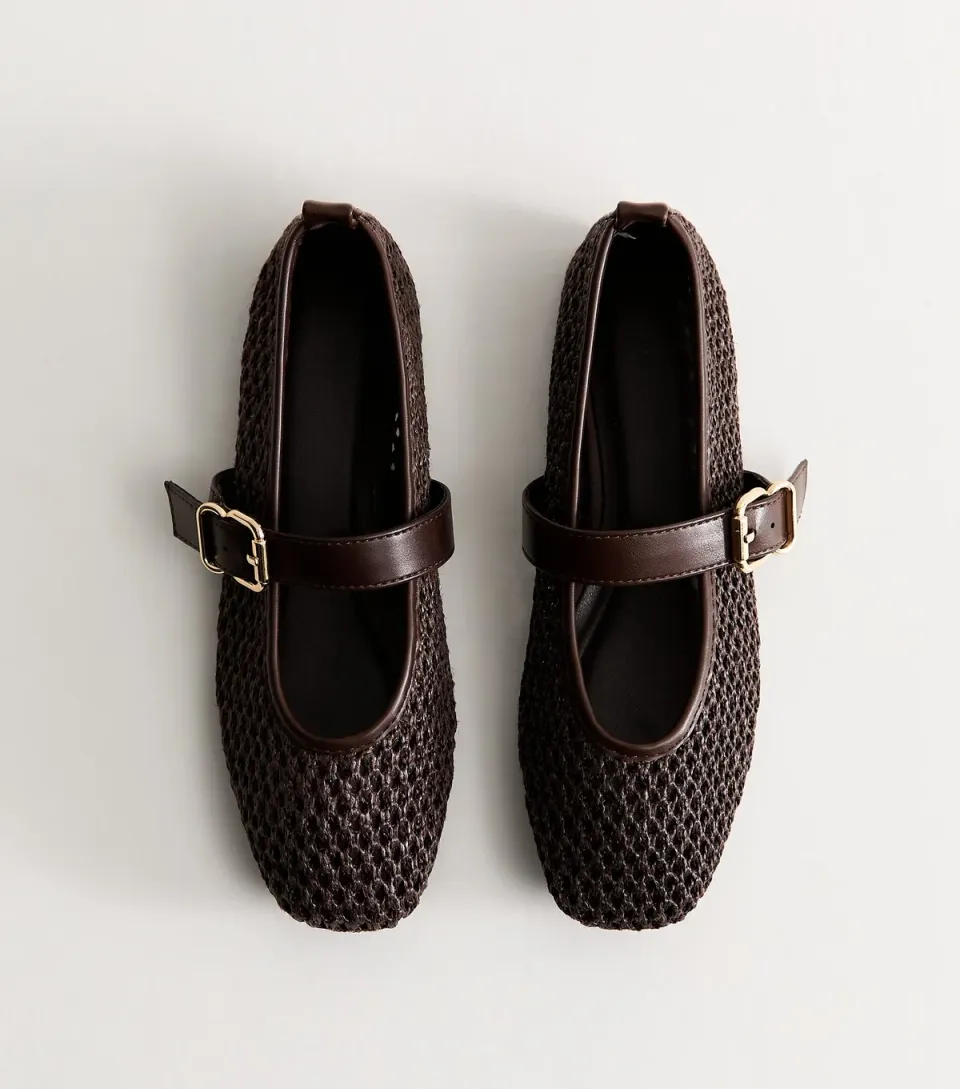 Women's Truffle Brown Faux Leather Woven Mary Jane Pumps Vegan
