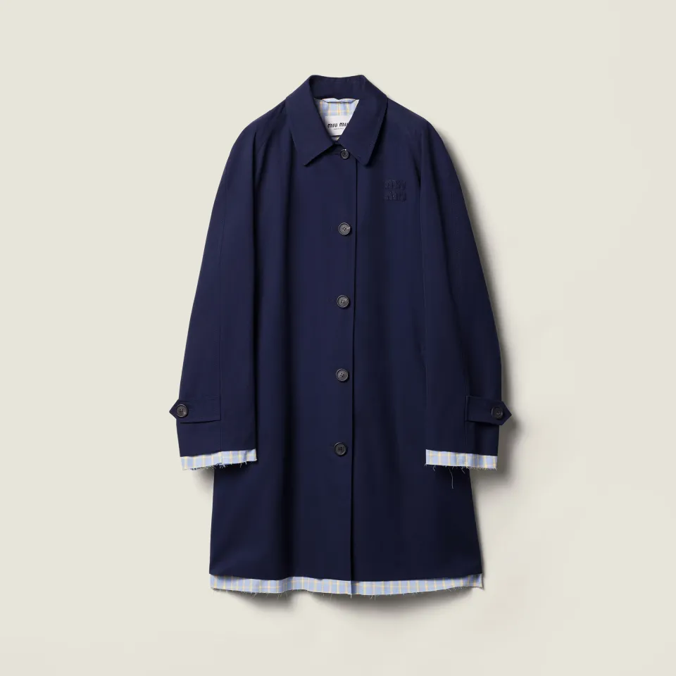 Single-breasted poplin coat