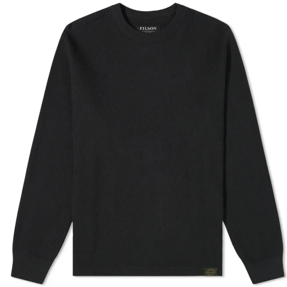 Waffle Knit Thermal Crew Sweat