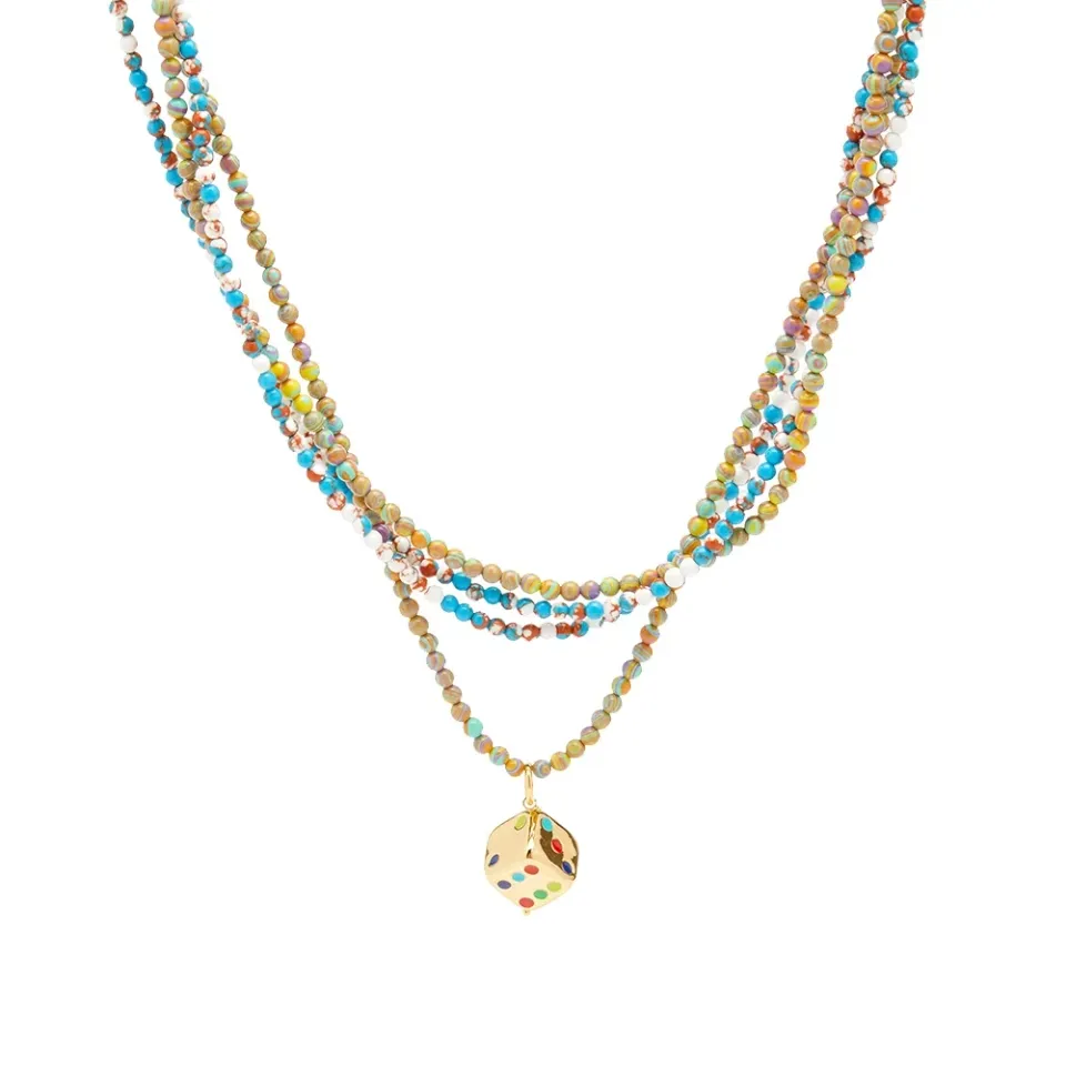 Multi Wrap Beaded Necklace