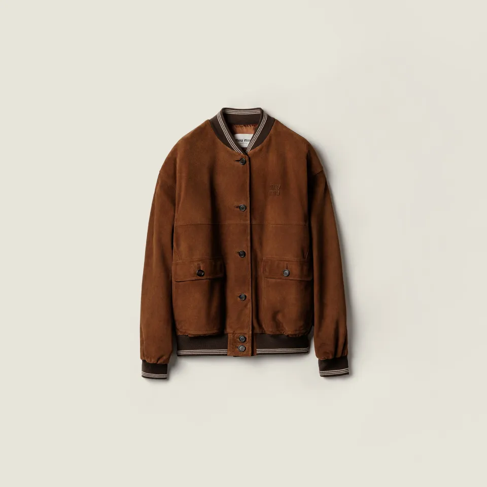 Suede blouson jacket
