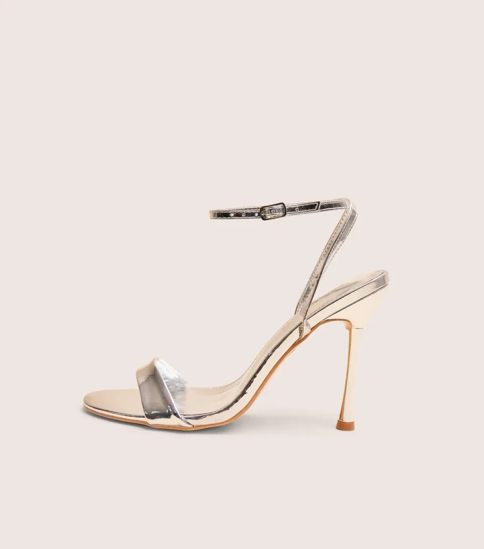 Women's Silver Soho Bare There Stiletto Sandals