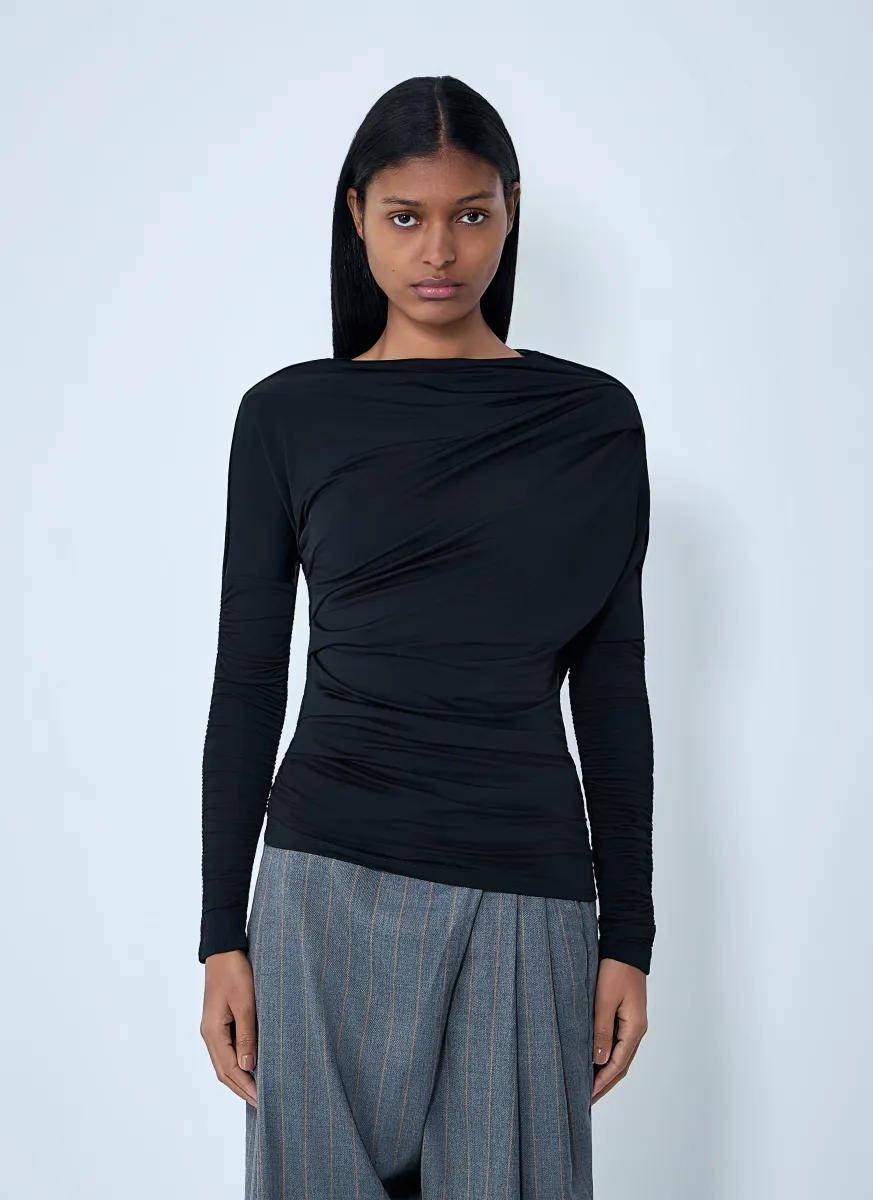 Draped Long Sleeve Top