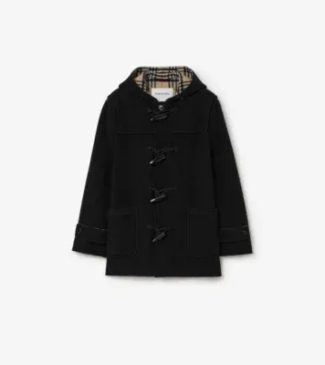 Short Wool Harrogate Duffle Coat in Black