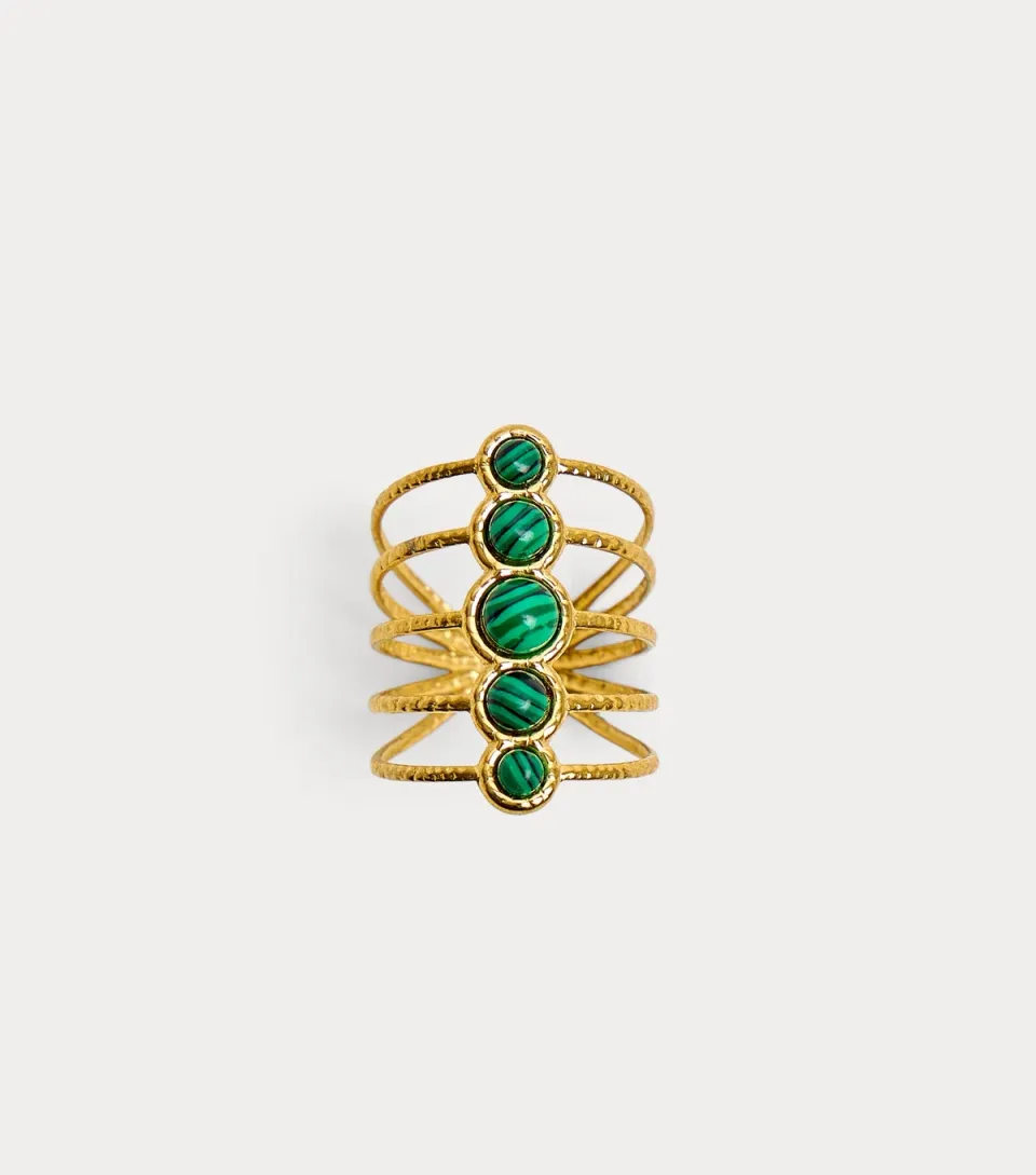 Gold Tone Adjustable Layered Ring