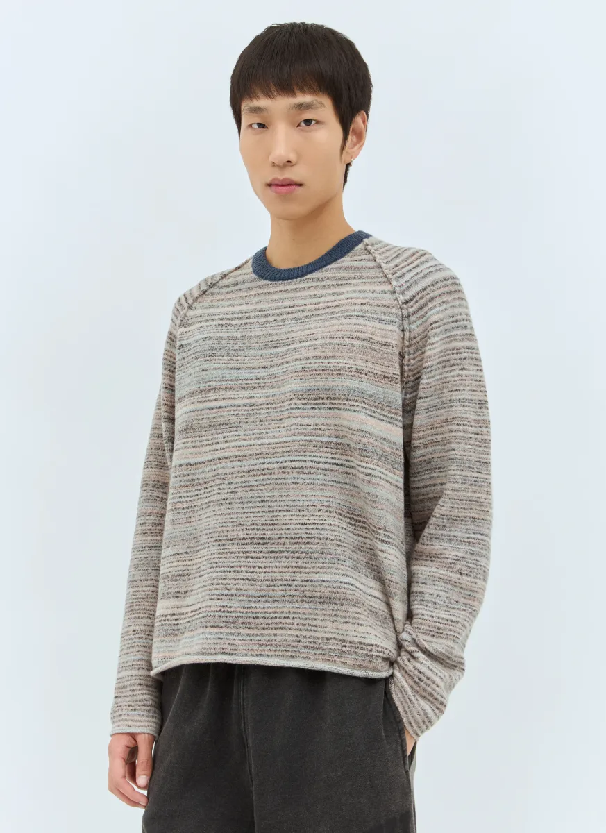 Contrast Collar Crewneck Sweater