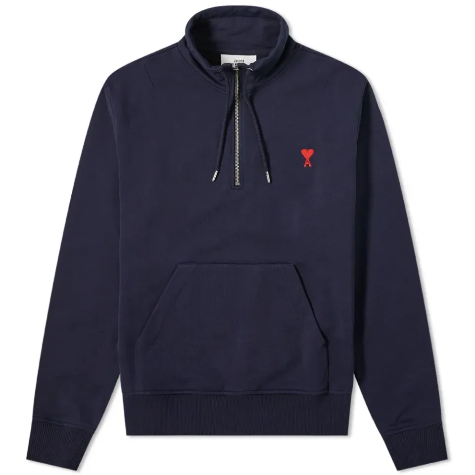AMI Heart Drawstring Quarter Zip