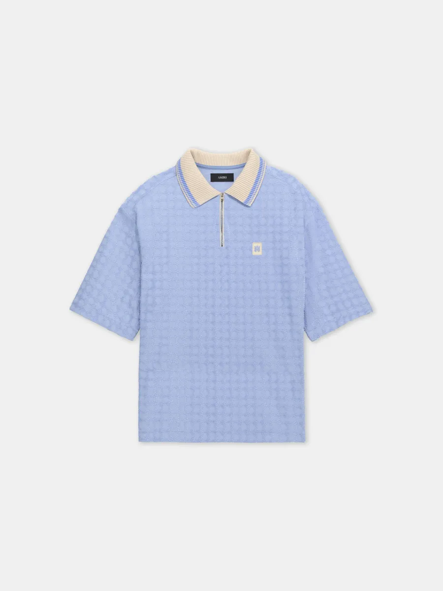 MA QUAD ZIP TOWELING POLO - Skyline Blue