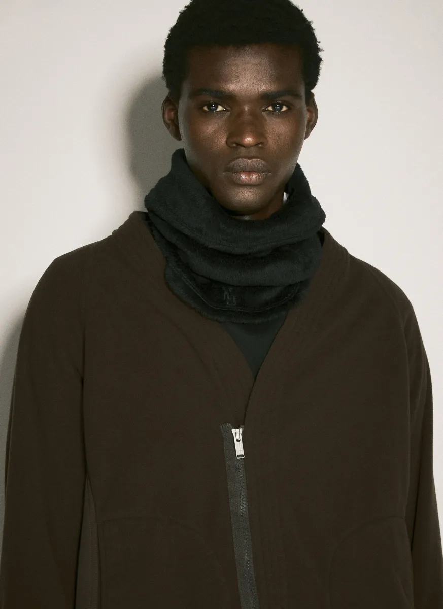Logo Patch Velvet Scarf