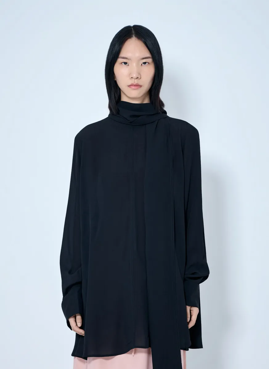Draped Scarf Blouse