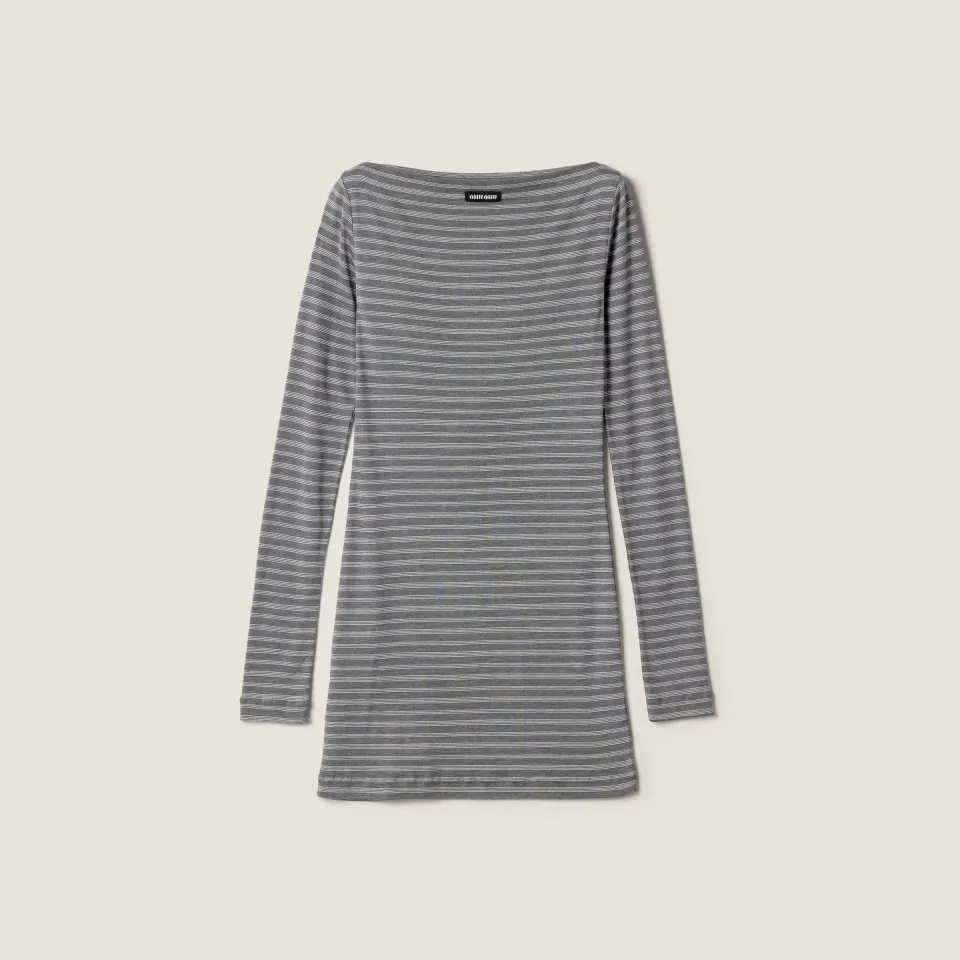 Striped jersey mini-dress