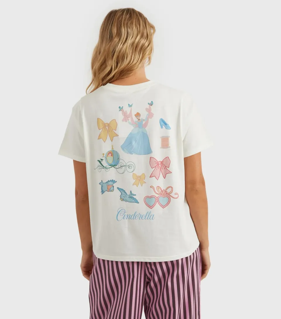 Women's Clothing White Cinderella Print T-Shirt