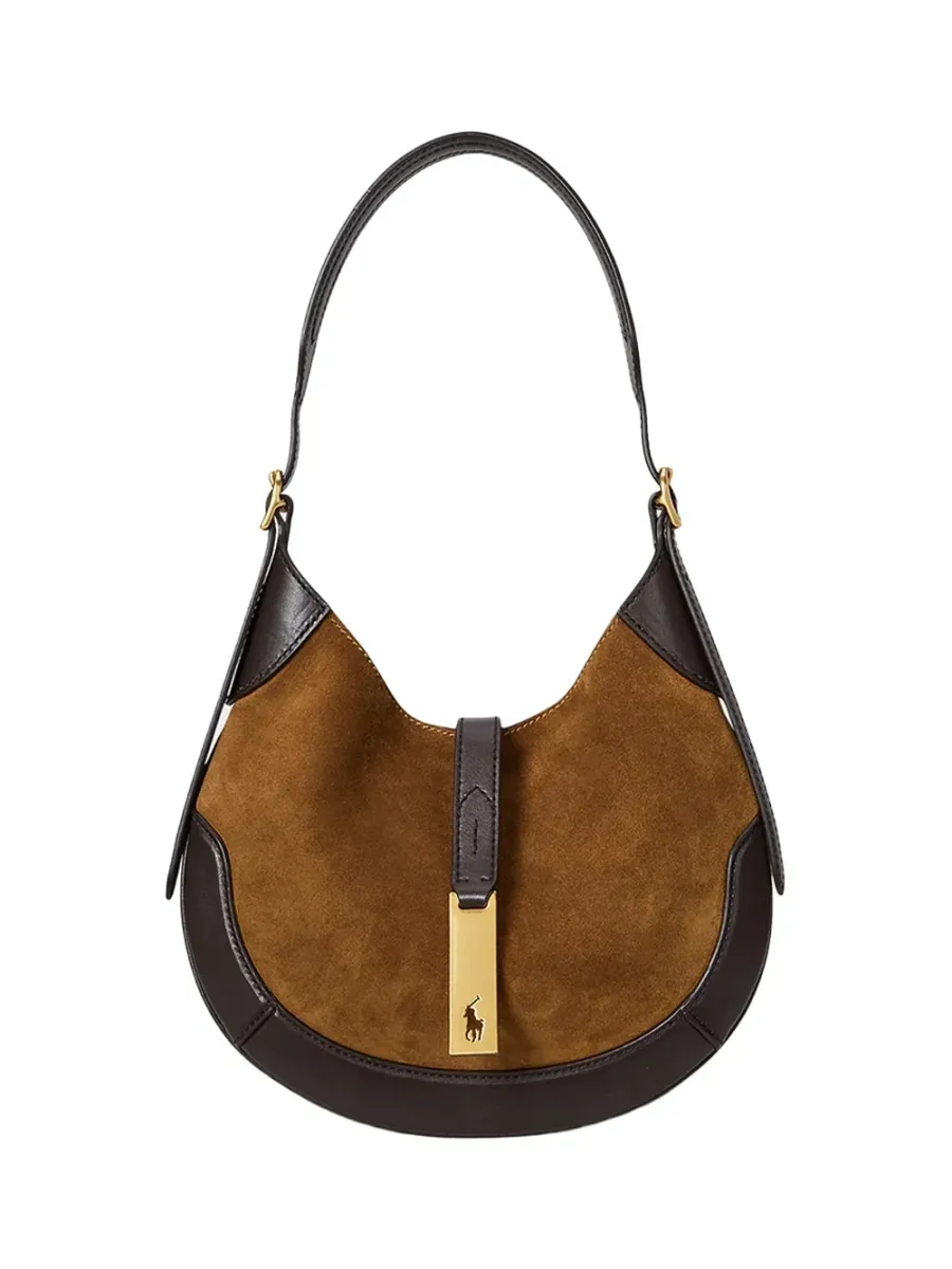 Polo Ralph Lauren Small Polo ID Suede Bag Camal