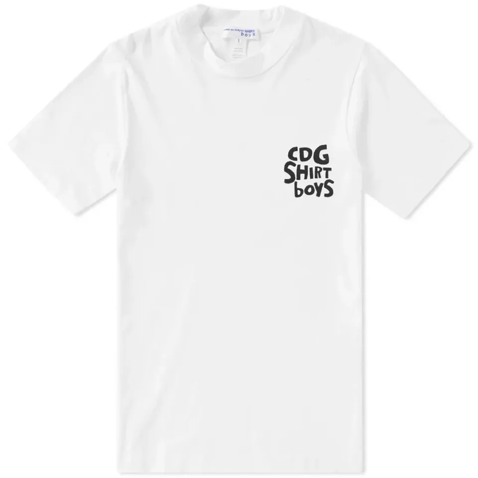 Comme des Garcons SHIRT BOY Mock Neck Logo Tee
