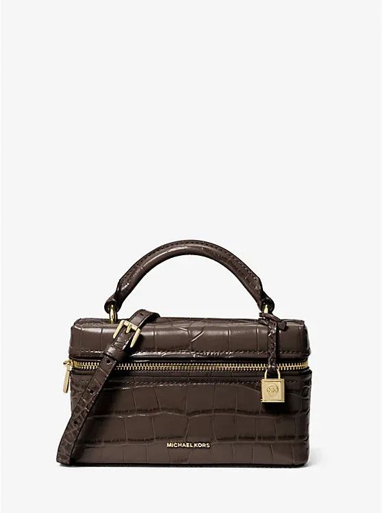 Jana Extra-Small Crocodile Embossed Leather Convertible Crossbody Bag