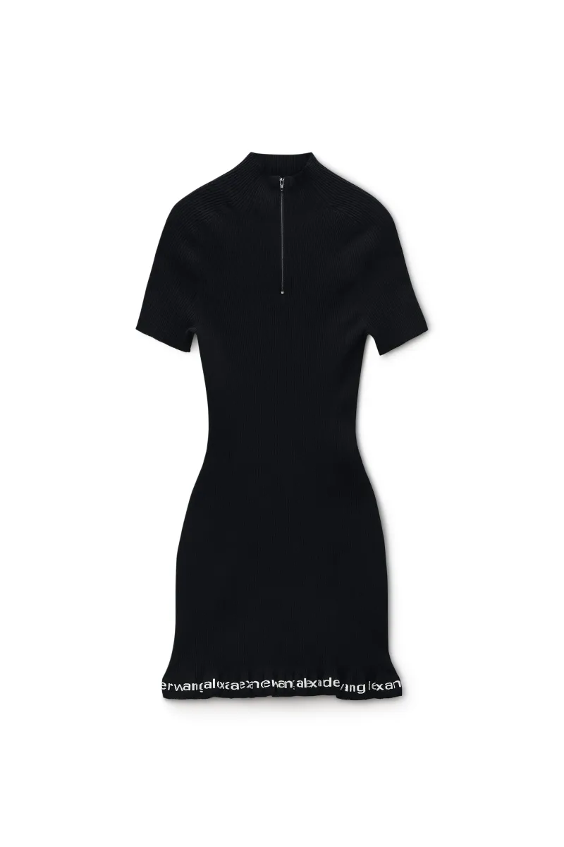 Ribbed Short-Sleeve Dress