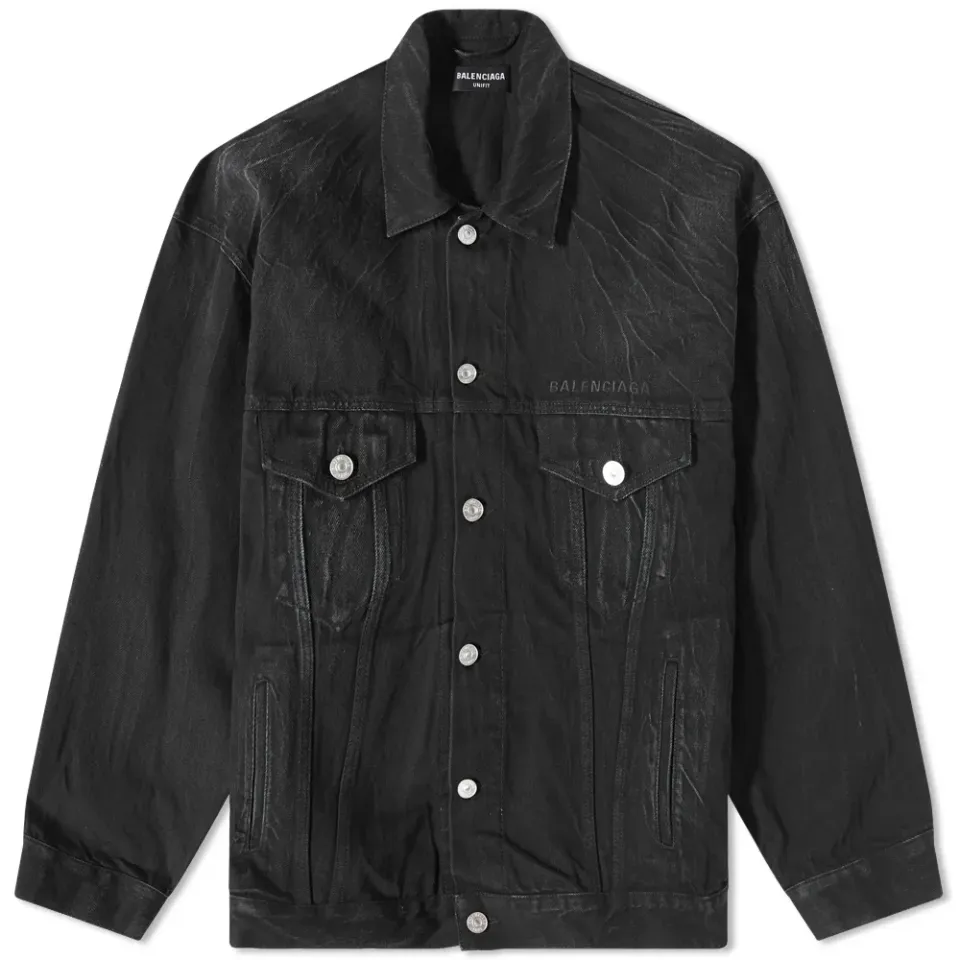 Paris Logo Oversized Denim Jacket