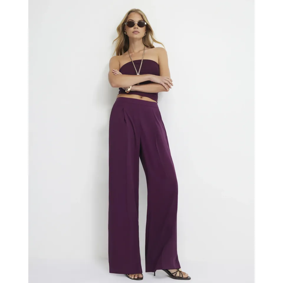 Darted Wide Leg Trousers