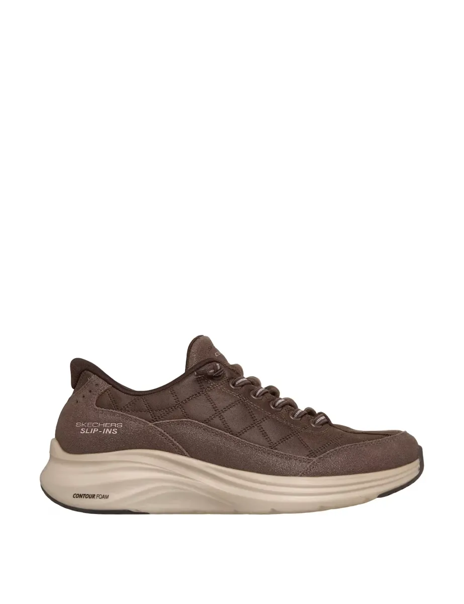 Slip-Ins Contour Foam Leather Trainers Chocolate