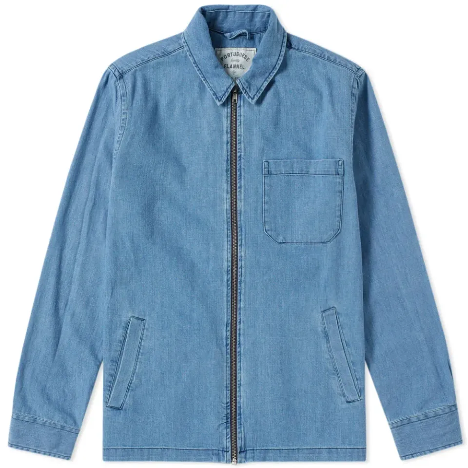 Fecho Denim Zip Shirt Jacket