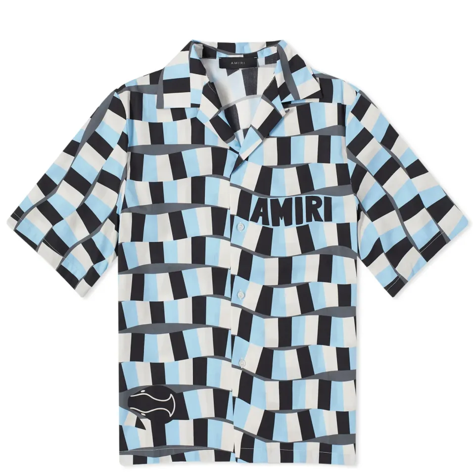 Checkered Snake Short Sleeve Vacation Shirt