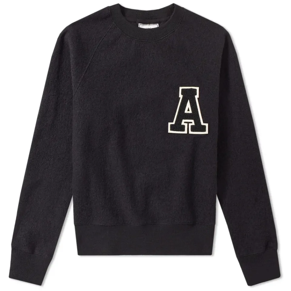 AMI Collegiate Logo Crew Neck Knit