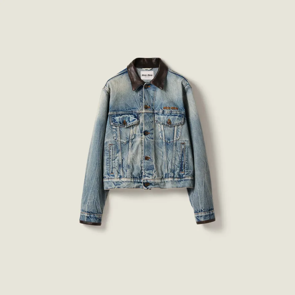 Denim blouson jacket